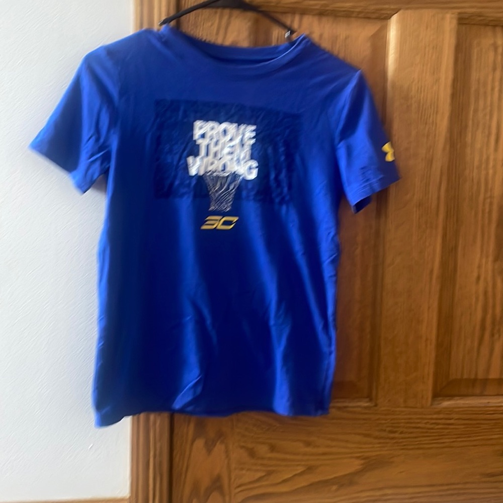 Under Armour Blue and Yellow Stephen Curry Short Sleeved Tee